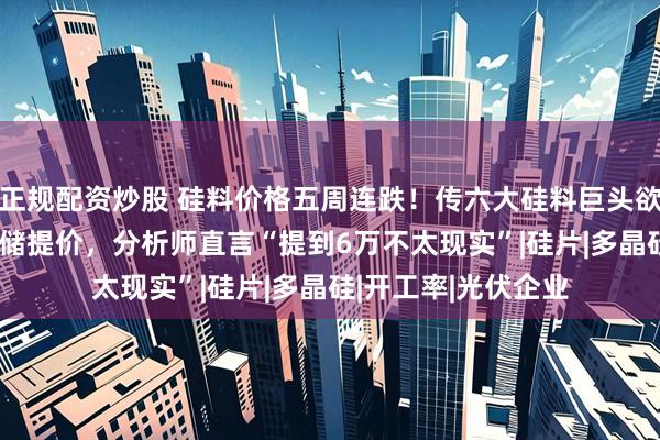 正规配资炒股 硅料价格五周连跌！传六大硅料巨头欲筹700亿元基金收储提价，分析师直言“提到6万不太现实”|硅片|多晶硅|开工率|光伏企业